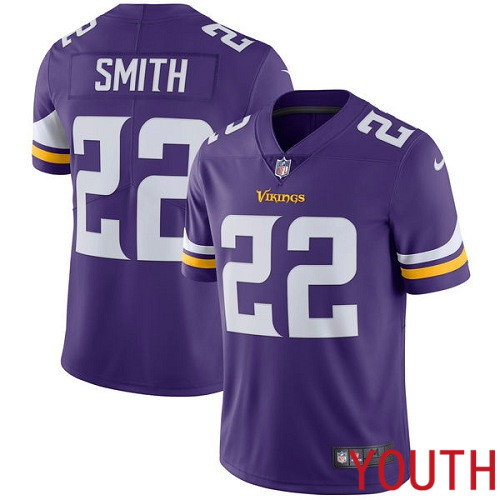 Minnesota Vikings #22 Limited Harrison Smith Purple Nike NFL Home Youth Jersey Vapor Untouchable